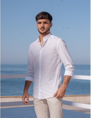 CAMISA OXFORD CUELLO MAO BLANCA