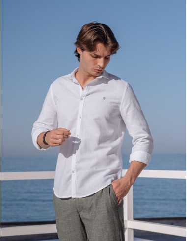CAMISA CON LINO BLANCA
