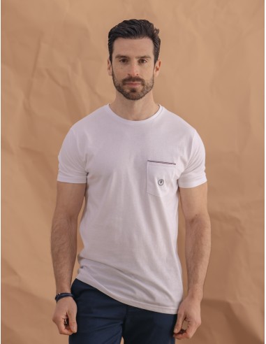 CAMISETA RIBETE BOLSILLO BLANCA