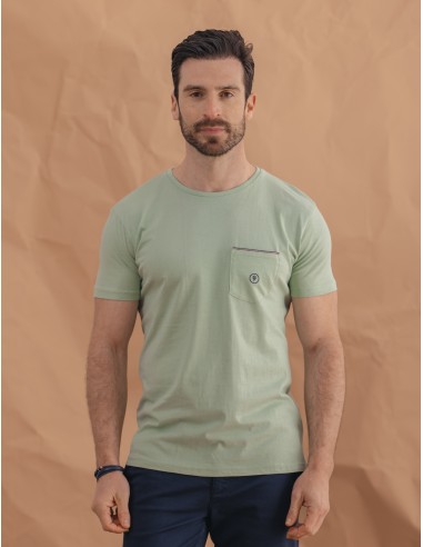 CAMISETA RIBETE BOLSILLO VERDE